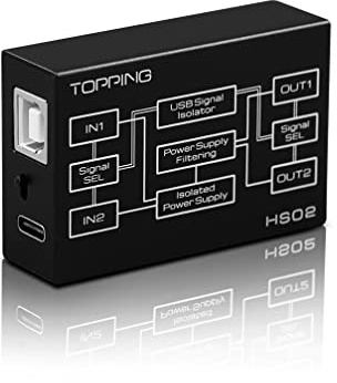 AOSHIDA Topping HS02 USB 2.0 High Performance Audio Isolator, USB-B/Type-C Input USB-A/Type-C Output Low Lantency Isolatation, High Speed USB Isolators for PC/DAC Devices