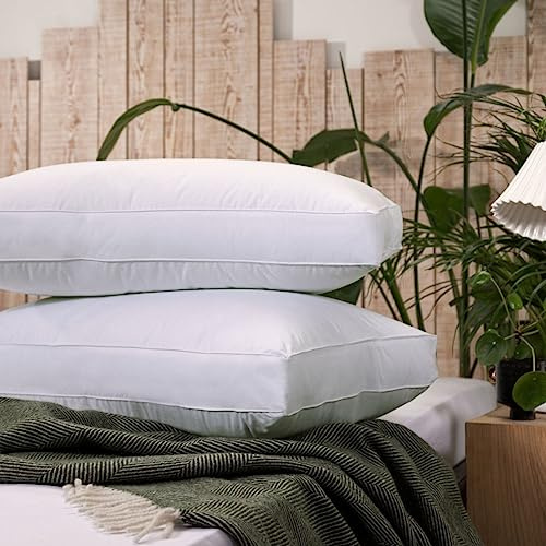 The Fine Bedding Company Return To Nature Pillow – Medium Pillow with Hypoallergenic Biodegradable Filling and Cotton Cover, Sustainable Luxury Comfort – Single (1 Pack)