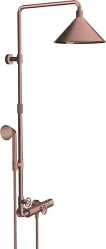 hansgrohe Axor Starck ShowerSolutions Showerpipe mit Thermostat und 2jet Kopfbrause designed by Front, Farbe: Brushed Red Gold