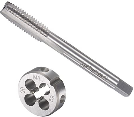 QUARKZMAN M8 x 1,25mm Métrico Izquierda Mano Rosca Macho y Redondo Troquel | 1 Juego, Juego, Alta Velocidad Acero, para Procesamiento Herraje Herramienta