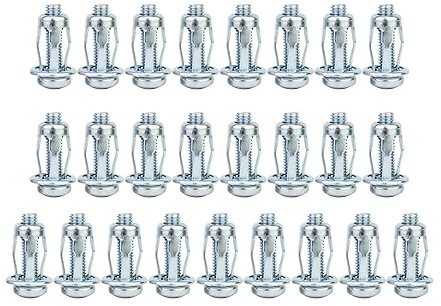 predolo 25 pezzi jack dadi viti ancoraggi tasselli a parete cavi tasselli bullone di espansione vite petalo per cartongesso decorazione armadio installazione, 6x25