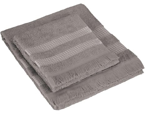 Gabel - Asciugamano con Ospite Nuvola| Cotone idrofilo massima assorbenza | Made in Italy| Variante colore Ferro