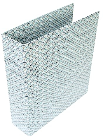 libralides - Ringordner DIN A4 handgemacht Fleurs 2-Ring mit Motiv/Muster für 500 Blatt (8 cm) - Bunter Ringbuchordner für Papier, Folien & Dokumente - Sammelordner Motivordner mit Munster in blau