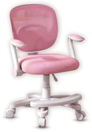 FEFE Kids Desk Study Chair- 41-53 x 59 x 46cm Height Adjustable- Computer Chairs with Armrests, Safe Brake Casters- Soft Cushion - Swivel Chair for Boys Girls
