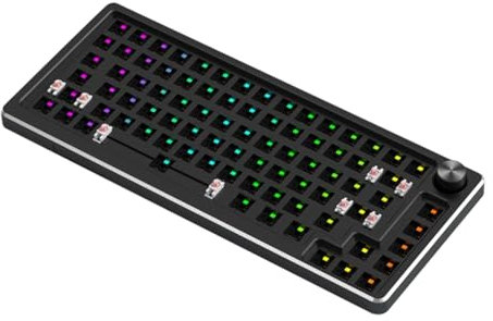 Jrpzcv Kit Tastiera Meccanica in Alluminio da 83, Cablata, RGB Hot Swap, Personalizzabile, con Case in Metallo. Kit Tastiere da Gioco Multifunzione Nero.