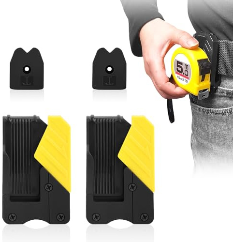 2 Pack Tape Measure Holder for Belt - Universal Tape Measure Holder Set, Secure, Efficient, Quick-Lock, Double the Convenience for Your Tool Belt