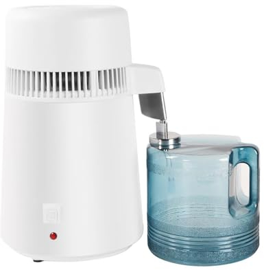 Carziyer 4L Destilador De Ea, Destilador De Agua De Acero Inoxidable 304, 750W Purificador De Agua Con Botella Recolección Y Filtro De Carbono, Para Hogar, Oficina, Hospitales (blanco)
