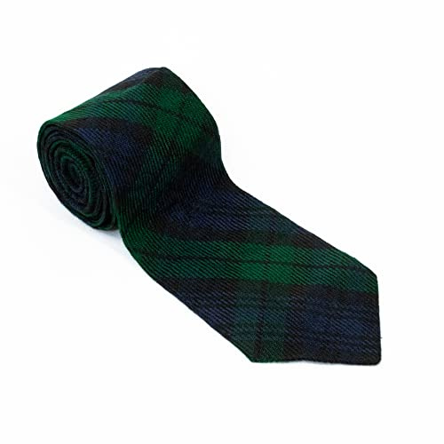 BELGLY Neck Ties for Men, Scottish Highland Tartan Neckties, Tartan kilt Check Tie, Acrylic Clan Wool Men Ties (Black Watch)