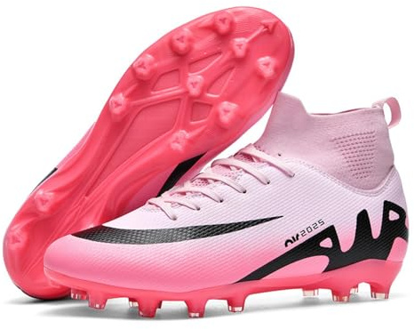 sudorun Botas de fútbol para hombre, césped artificial, zapatos de fútbol para niños y niñas, zapatos de entrenamiento para exteriores, 2039 Ag Rosa, 40 EU