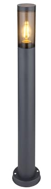 Moderne Wegeleuchte aus Edelstahl in Anthrazit & Rauchfarben, Höhe 80cm