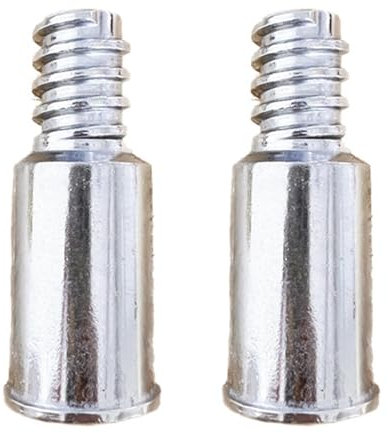 HarmonyCrafts 2Pcs Silver Metal Broom Handle Tips Threaded Handle Tips Threaded Head Household Connector for Wood Poles