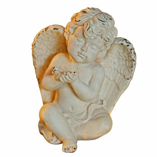 Loberon Deko-Engel Virela, beige | Handbemalt, Liebevoll & Deatilreich Gestaltet, Used-Look, Dekofigur, Dekoration, Wohn-Accessoire, Polyresin