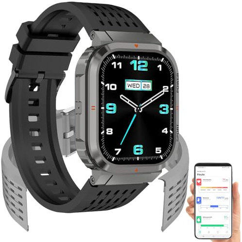 Newgen Medicals Sportuhr: Fitness-Smartwatch, 20 Tage Laufzeit, Always-on-Display, ChatGPT, IP68 (Smartwatch Damen, Schrittzähler, iPhone)