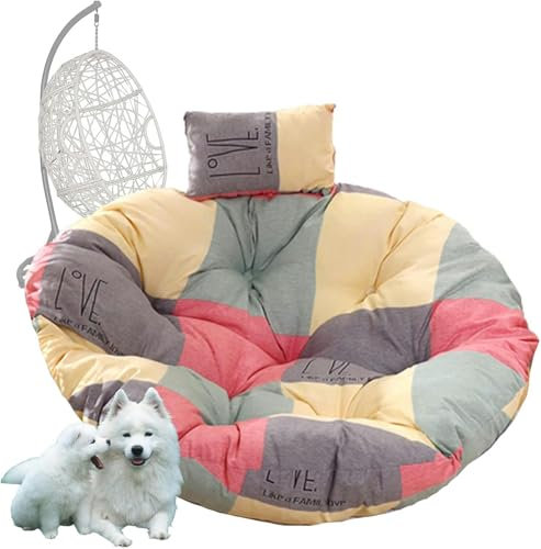 Hängesesselkissen für Terrasse, Garten, Rattan, Hängemattenauflage für drinnen und draußen, Sonnenliege, Stuhl, 125 cm, extra dick