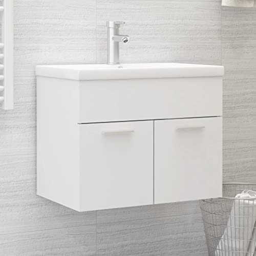 Juroupi Mueble con Lavabo Blanco Brillante aglomerado Muebles De BañO Baratos