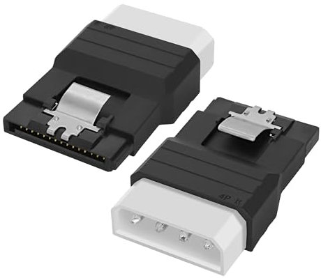 XMSJSIY Adaptador IDE a SATA IDE de 4 pines a SATA de 15 pines de cable de alimentación, convertidor de corriente para discos duros de estado sólido HDD SSD CD DVD Drive – 2 unidades (macho a hembra)