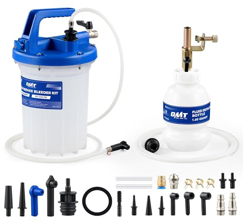 Orion Motor Tech 3L Vacuum Brake Bleeder Kit, Pneumatic Brake Fluid Bleeder Kit with 3.2 qt Brake Fluid Extractor 1L Refilling Bottle 18 Adapters, One Person Brake Bleed Fluid Pump Brake Bleeding Tool