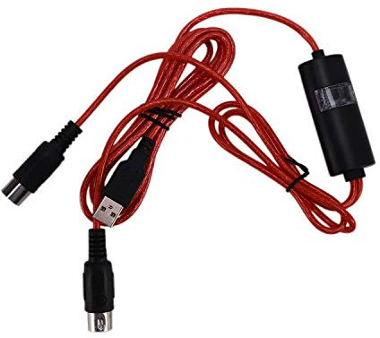 onhyuxng Convertitore Adattatore da Cavo Midi a USB in-out a 5 Pin for Laptop iOS a Tastiera for Pianoforte Musicale Rosso 210595