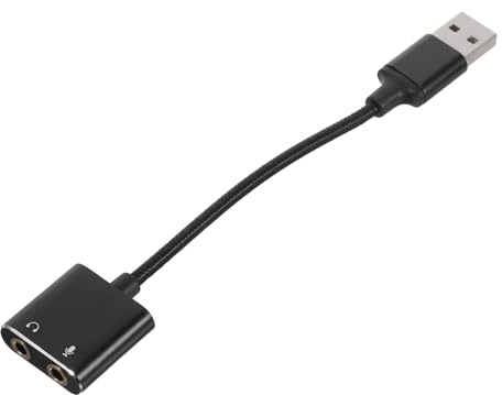 Angoily Sound Usb Audio Adapter External Sound Card with Headphone Splitter Microphone Input for Pc Laptop Mobile Devices Play Compatible Audio Output Converter