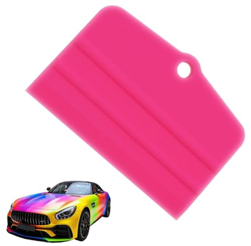 Pink Silicone Squeegee 11cm, Flexible Wiper for PPF, Vinyl Wrap and Glass | Pink 11 cm silicone squeegee, soft blade for PPF application, vinyl wrap and streak-free glass cleaning.