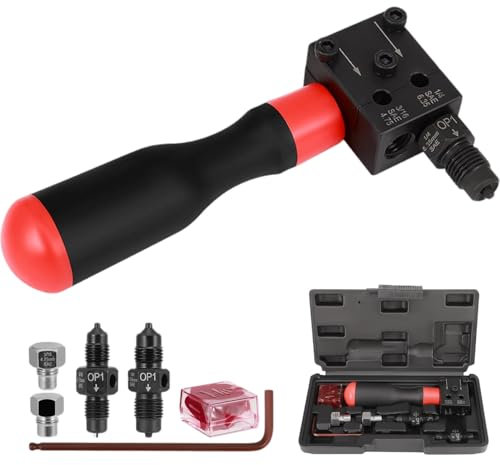 LengSuaa Brake Pipe Flaring Tool, 3/16 & 1/4 SAE, Handheld Car Universal Double Brake Flaring Tool Set, 45 Degree Flare for Professional Flaring Brake Lines, Vehicle Brake Systems
