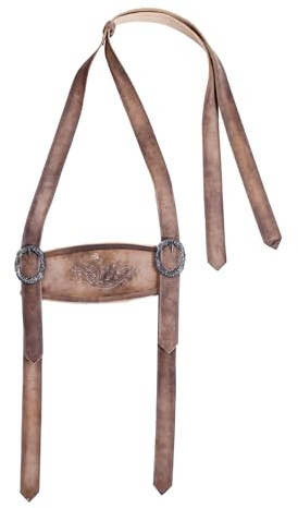 AlpsOak - Bayerische Hosenträger für Herren | Authentische Lederhosen Hosenträger mit Schnallen für Oktoberfest Kostüm