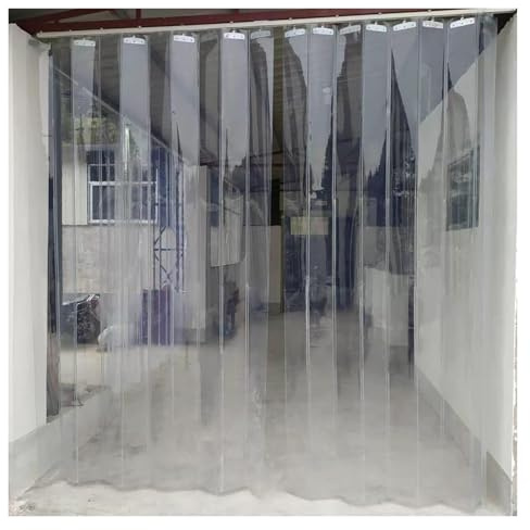 Transparenter PVC-Streifenvorhang für Schiebetüren, flexible Vinylstreifen, perfekt für Abstellraum und Flur, transparenter Kunststoffvorhang mit leicht faltbarem Design, 1,05 x 2,3 m
