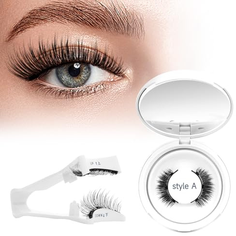 Magnetic-Eyelashes with Applicator, Reusable Magnetic Lashes No Glue or Eyeliner Needed, Higu clace 1 Pair Magnetic-Lash Natural Look, Eyelash Magnetic Easy to Wear and Remove(Style A)