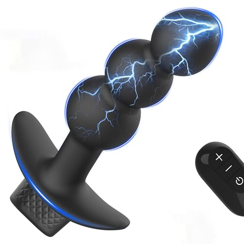 PQKuss Elektro Shock Analplug Prostata Stimulator mit 7 Elektroschockmodi & 5 Intensitäten Fernbedienung Abnehmbar Elektroshock Analdildo Prostata-Massage SM Estim Sexspielzeug für Männer Solo