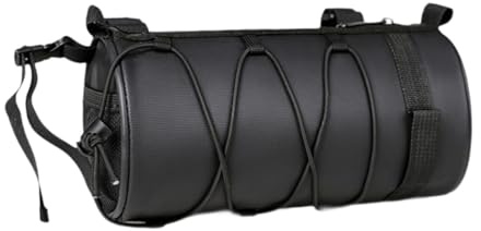 Oshhni Borsa da Manubrio per Bicicletta e Borsa a Tracolla con Cordino Elastico con Tracolla per Esterni, Nero