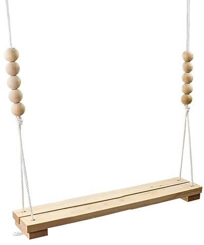 Altalena in legno naturale per pollaio, robusto posatoio sospeso, finiture lisce, struttura compatta, installazione leggera | Forniture per pollame nel cortile, giochi per galline, accessorio