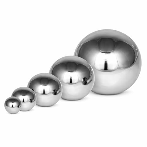 Gebrüder Lomprich Edelstahlkugeln Kugelset 5 Stück je 1 x Durchmesser 8, 10, 13, 18, 25 cm