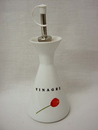 VINAGRERA VINAGRE 200ML Cono Porcelana TULIPAN Rojo