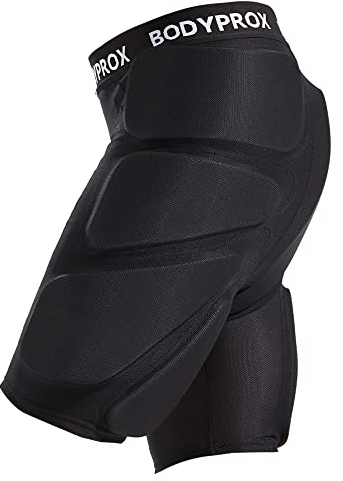 Bodyprox Gepolsterte Schutz-Shorts für Snowboards, Skate und Ski, 3D-Schutz für Hüfte, Po und Steißbein, Größe M, Schwarz