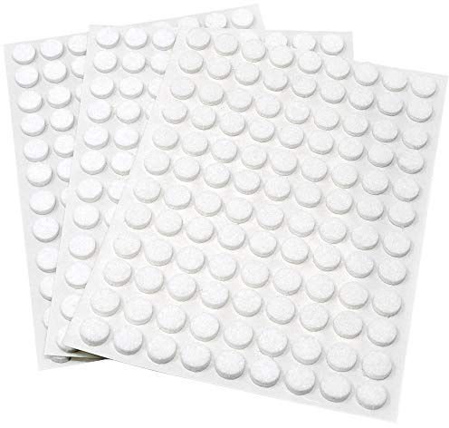 Adsamm®/324 x självhäftande filttassar/vit/ø 10 mm/rund/möbelglidare av filt med 3,5 mm tjocklek/möbel- och golvglidare