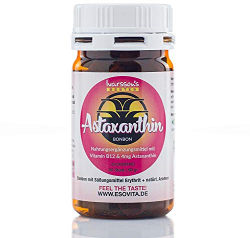 Astaxanthin I 90 Bonbons I Ivarssons VitalAstin I je 4 mg natürliches Astaxanthin I mit Vitamin E & Vitamin B12