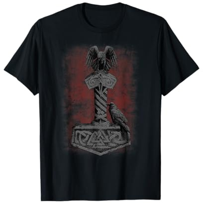 Nordische Mythologie Mjölnir Thor Hammer Raben Odins Midgard T-Shirt