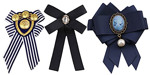 3 Stück Schleifenbrosche, Schleifenbrosche Bowknot Perle Brosche, Vintage Band Broschen, Damen Vintage Broschennadeln, Für Kleider, Hemden, Jacken (3 Farben)
