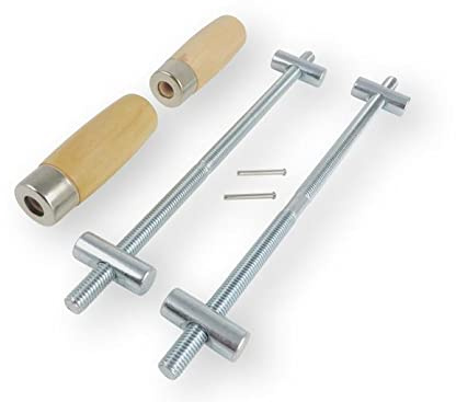 Taytools Wooden Hand Screw Clamp Kits with Rods, Pivot Nuts and Handles (10 inch)