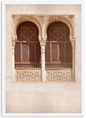 Marokkanische Tür Wand Bilder arabische Architektur Kalligrafie Leinwand Keuchen islamische Vinatge Poster und Kunstdrucke Wandbilder Boho-Dekor 50 x 70 cm ungerahmt