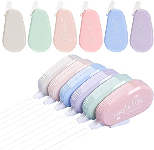 Unvtap 12 Stück Korrekturroller 4m x 5mm Korrekturmaus Süß Mini-Korrekturband, Korrekturroller Mini Correction Tape für Studenten Kinder, im Büro Arbeitendes Personal, Exquisit und Bunt