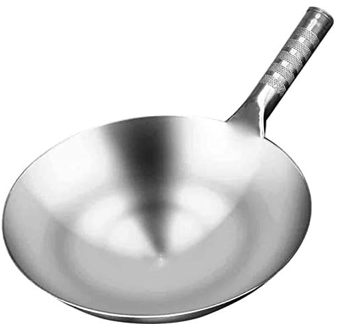 ECOLEK Ergonomico Pentola, Wok Cinese Padella Antiaderenti e AntiGraffio, Wok Cinese per Fornelli a Induzione, Elettrico e Gas Naturale (32cm)