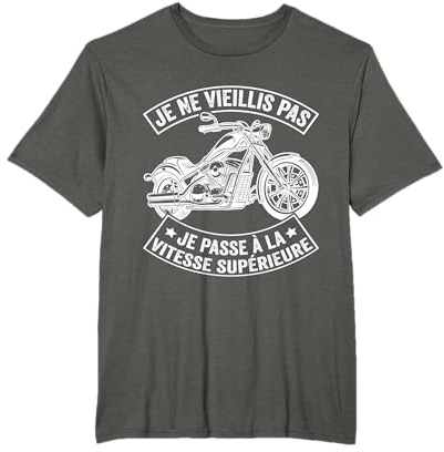 Motard Drôle Moto Je Passe À La Vitesse Supérieure Biker T-Shirt