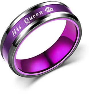 YAHOYA Nouveau Couple Rings Her King Sa Reine Acier Inoxydable pour Femmes Hommes Couronne Romantique Anniversaire Alliances Bague Bijoux