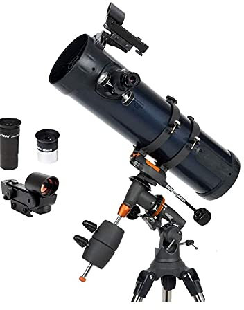 DERBUT Télescope réflecteur télescope pour débutants Optique en Verre entièrement revêtu trépied à Hauteur réglable