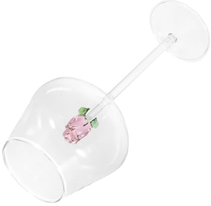 YARNOW 1 Pc Copa De Vino Rosa Copas De Champán Con Rosa Dentro Cupé De Champán Copas De Vino Tinto Copa Decorativa Vaso De Whisky Práctica Copa De Champán Bar Cóctel Margarita Vidrio