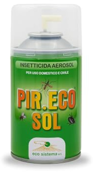 Virsus 1 Bomboletta Insetticida a Base di Piretro da 250 ml per Mosche zanzare e Insetti Volanti Insetti striscianti Uso Domestico, Piretro Naturale sinergizzato con Piperonil Butossido