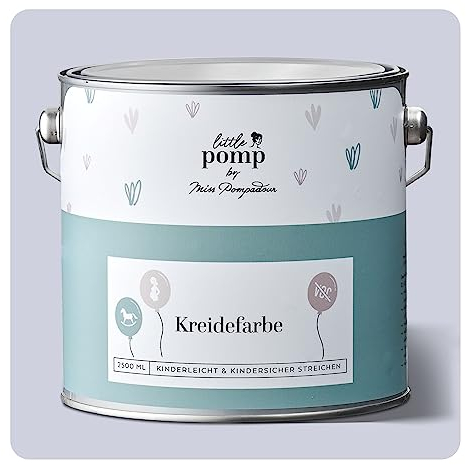 MissPompadour Wandfarbe Kinderzimmer Lila & Zärtlich 2,5L mit hoher Deckkraft - geruchsneutrale, spritzfreie Kreidefarbe - atmungsaktiv, wasserbasiert, VOC-frei - LittlePomp