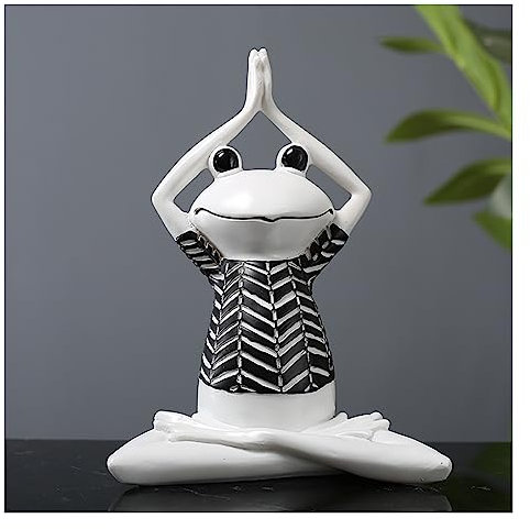 Tauzveok Yoga Frosch Deko Statue, Meditation Dekofigur, Moderne Abstrakte Figuren, Dekoration Wohnzimmer Schlafzimmer Büro Regal, Geschenke Für Frauen,Frog c