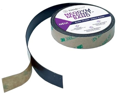 Neodym Magnetband Super Slim Meterware x 12,7mm x 0,5 mm selbstklebend (Magnetband Typ B)